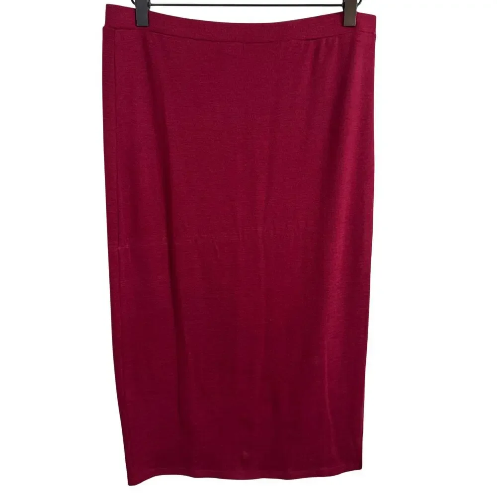 Leith Red Rumba Midi Skirt Size Medium